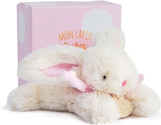 Doudou plišasti zajček rožnat 16 cm