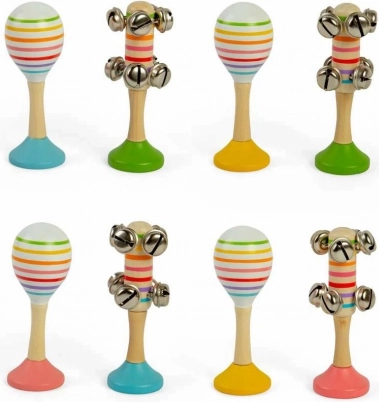 Bigjigs Toys set ropotuljske kroglice rumba in zvončki