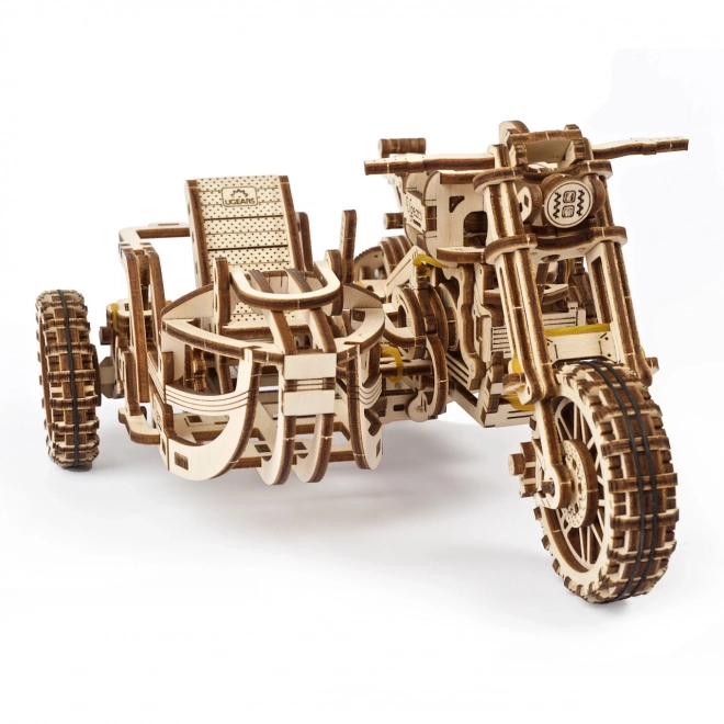 Ugears 3D puzzle Motocikel s prikolico 380 kosov