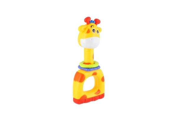 Rožljalo/kosalo/piskalo žirafa plast 7x16cm na kartici 3m+