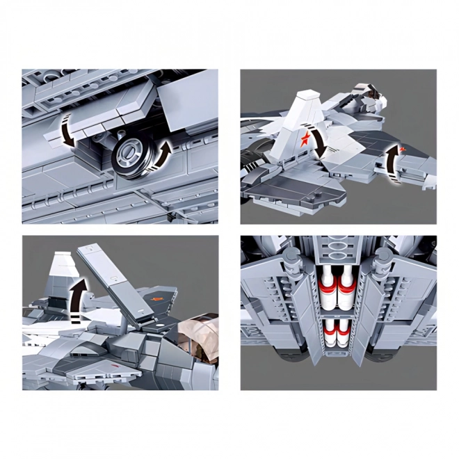 Sluban Model Bricks M38-B0986 Ponosni lovski letalo Su-57 2 v 1