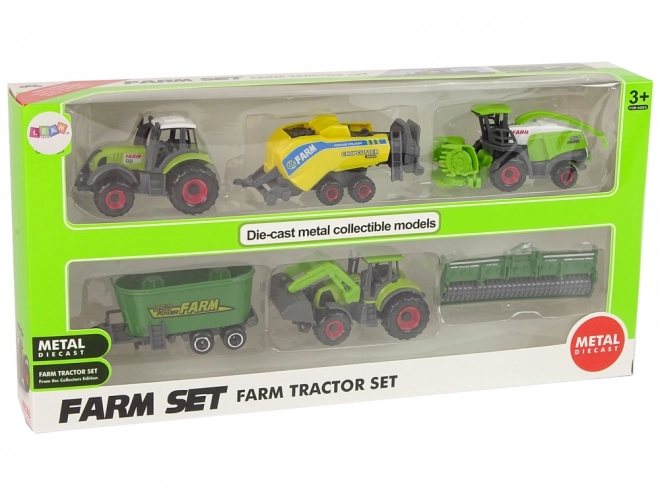 Komplet 6 kmetijskih vozil Traktor Kombajn Kovinski deli