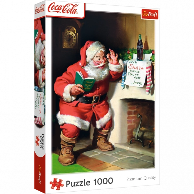 Sestavljanka 1000 koščkov Coca‑Cola božična – Božiček ob kaminu