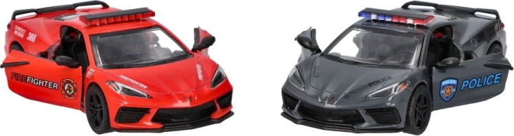 goki kovinski model corvette policija/gasilci 13 cm