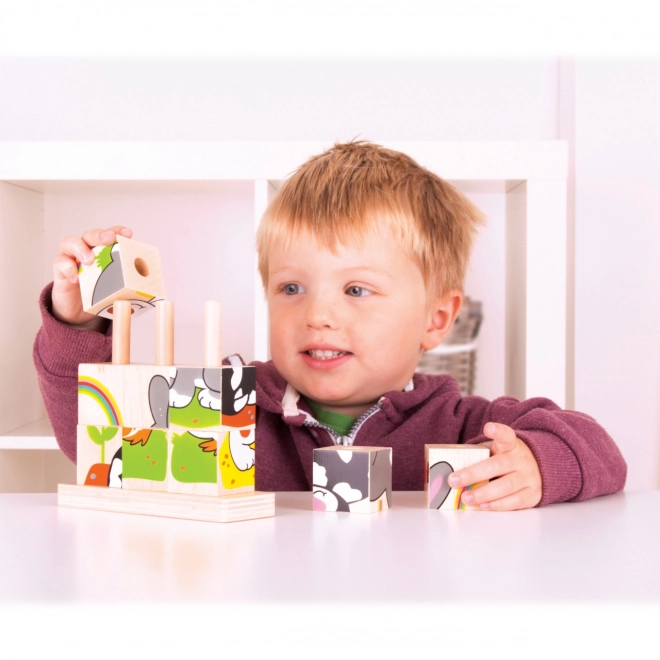 Bigjigs Dojenček Ujemi kocke živali