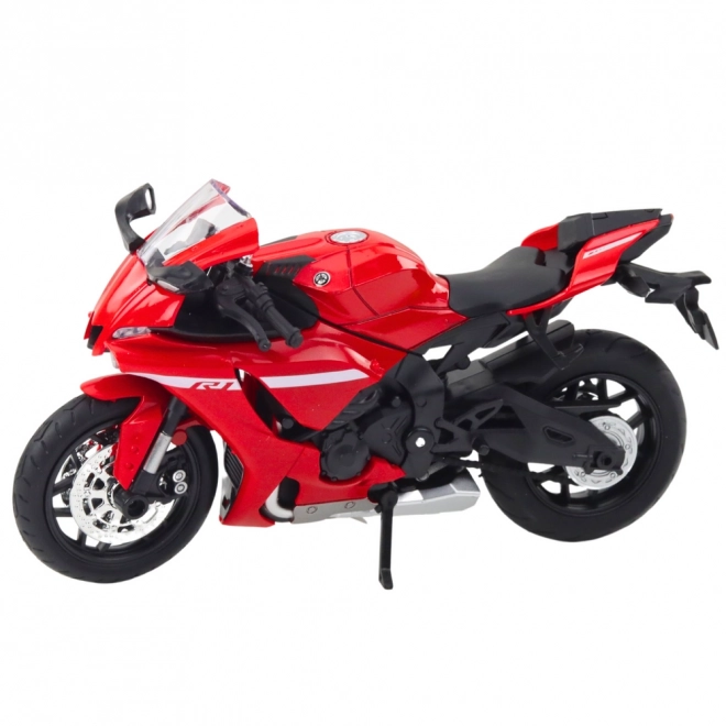 Športni kovinski motocikel rdeč z osvetlitvijo in zvoki R1 1:12