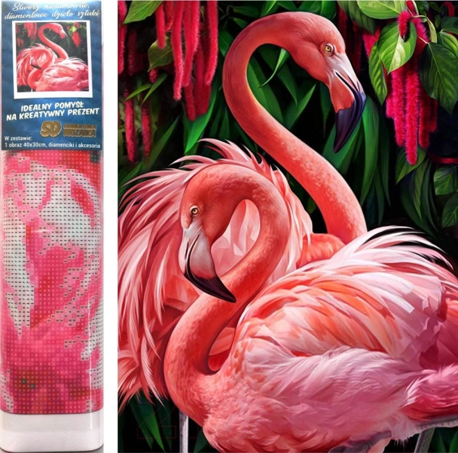 Set za diamantno slikanje - rožnati flamingi
