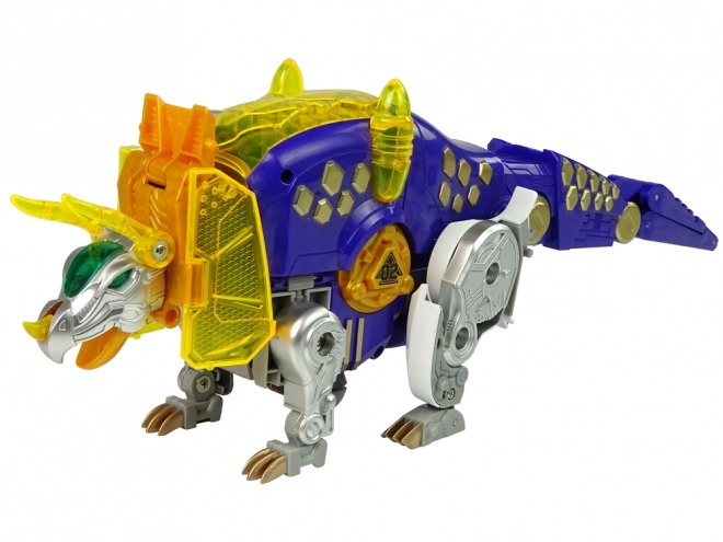 Dinobots robotska streljajoca Igrača Vijolični Triceratops s Tarčo