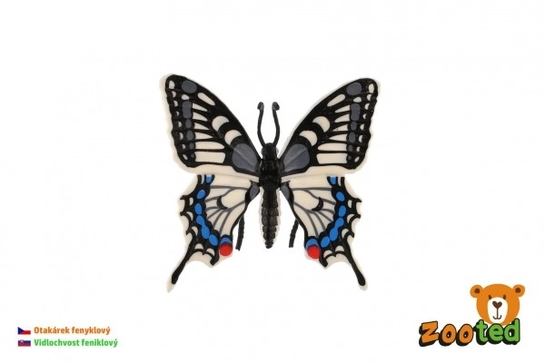 Troposki metulj Papilio/pegasti lastovičar zooted plast 8cm v vrečki