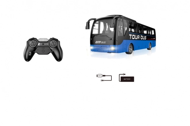 Modri RC avtobus na daljinsko upravljanje
