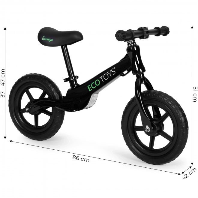 Otroški poganjalec ECOTOYS črne barve