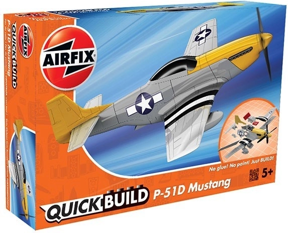 Gradbeni set letala AIRFIX QUICK BUILD Mustang P‑51D