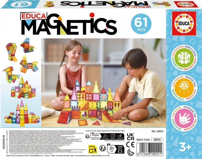 EDUCA Magnetna konstrukcijska igrača Magnetics 61 delov