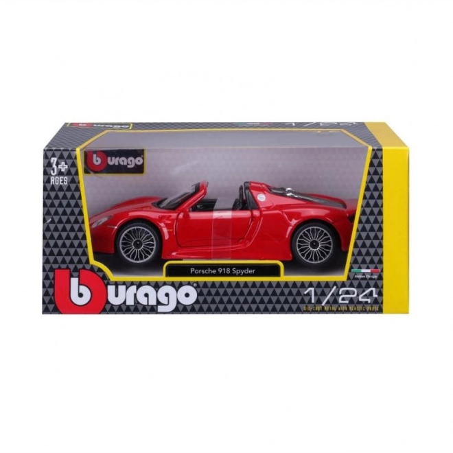 Bburago Porsche 918 Spyder rdeči model 1:24