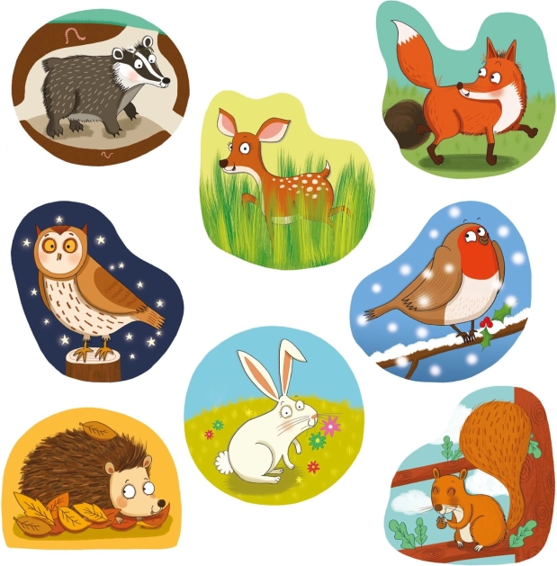 Barvite ilustracije gozdnih živali