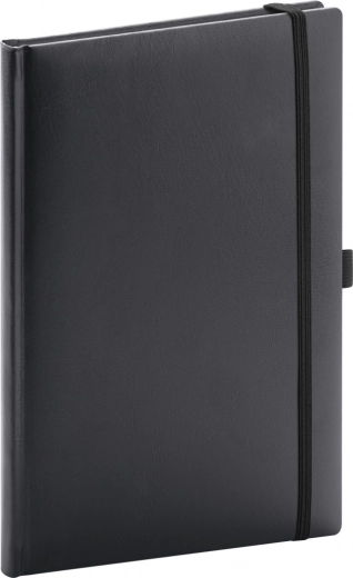 NOTIQUE črtasti zvezek balacron, črn, 15 × 21 cm