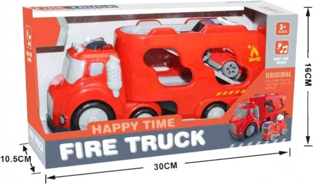 Veliki rdeči vlečni tovornjak City Truck z zvočnimi in svetlobnimi učinki