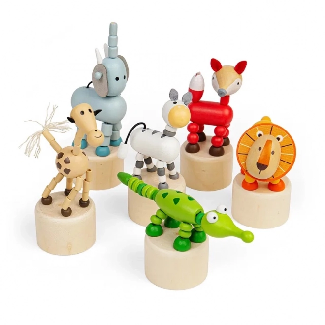 Bigjigs Toys lesena stiskalna živalska Safari
