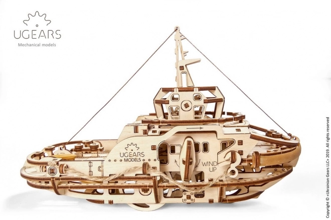 Ugears 3D sestavljanka - Vlečna ladja 169 delov