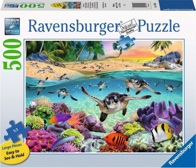 RAVENSBURGER Sestavljanka želve mladiči XXL 500 kosov