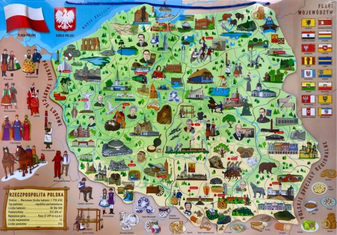 Magnetni zemljevid Poljske 3 v 1