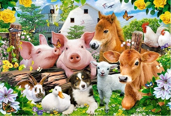 Otroški maxi puzzle – FARM FRIENDS, 40 kosov, CASTORLAND