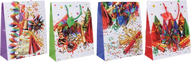 Darilna vrečka L 32 × 44 × 11 cm – celoletni mešanica motivov
