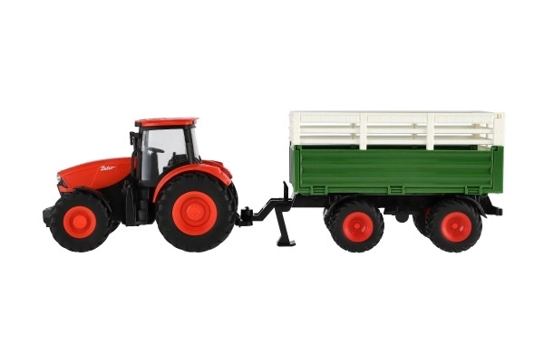 Traktor Zetor RC s prikolico plast 42cm 2,4GHz polnilni paket + baterije z zvokom v škatli