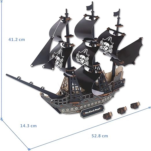 Lesena 3D sestavljanka Piratska ladja Črna biser