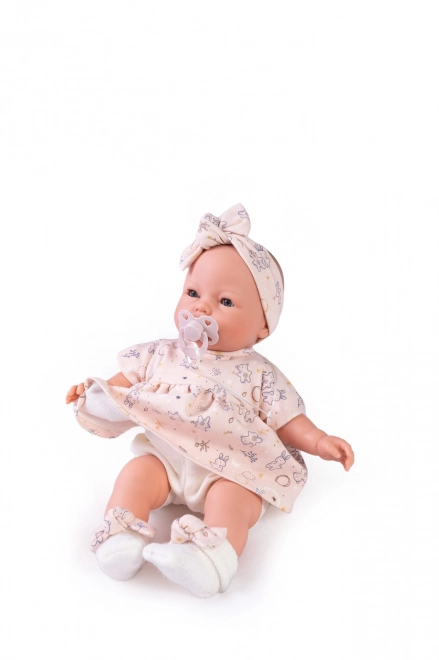 Antonio Juan 14258 BIMBA - utripajoča punčka dojenček z zvoki in mehkim tkaninskim telesom - 37 cm