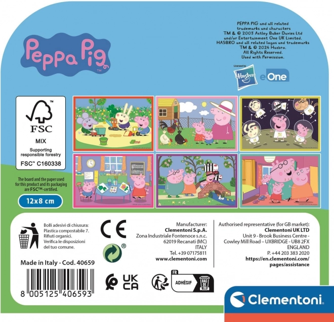 CLEMENTONI Slikovne kocke Pujsa Pepa, 6 kock