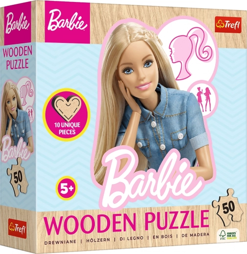 Trefl lesene obrisne sestavljanke z motivom Barbie, 50 kosov