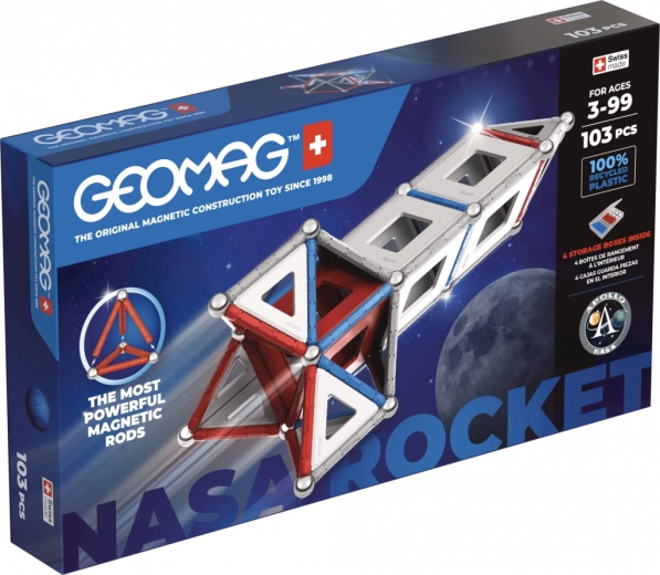 Magnetni konstruktor GEOMAG NASA – raketa, 103 kosov