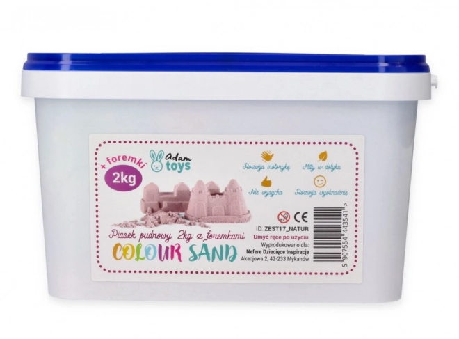 ADAM TOYS Kinetični pesek roza 2 kg + kalupi in lopatka