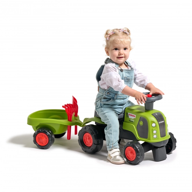 Falk otroški traktor Claas 470 Arion zelen z prikolico in kompletom za pesek