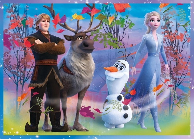 Sestavljanka 4v1 Ledeno kraljestvo II/Frozen II v škatli 28x28x6cm