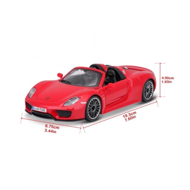 Bburago Porsche 918 Spyder rdeči model 1:24