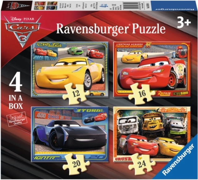 Ravensburger sestavljanka Avtomobili 4v1 (12–24 kosov)