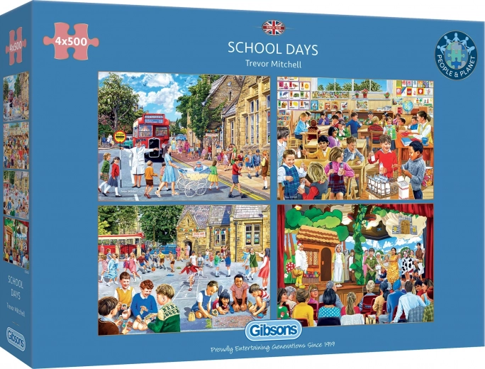 GIBSONS Puzzle Šolski dan 4x500 kosov