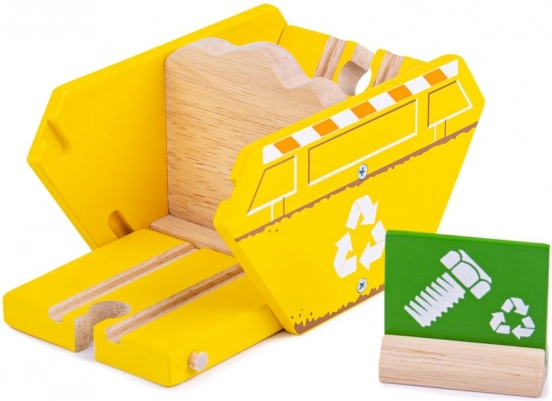 Leseni reciklažni zabojnik za vlakovno progo BIGJIGS RAIL
