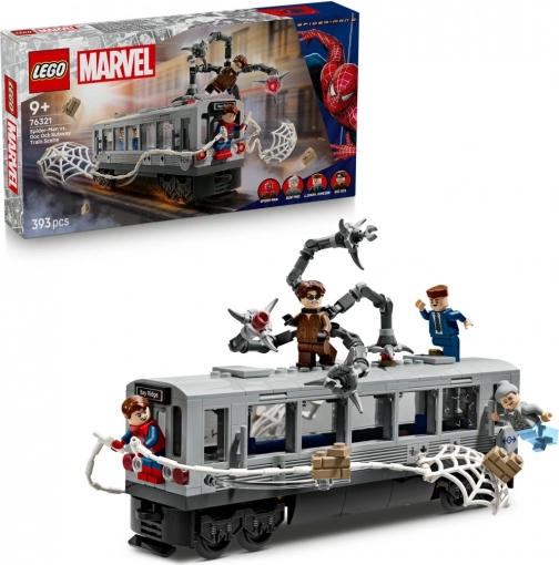Spider-Man proti Doc Ocku: prizor v podzemni železnici – komplet LEGO Marvel