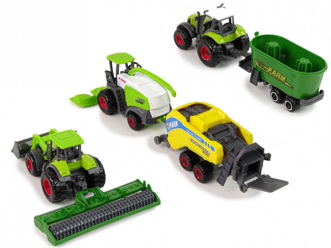 Komplet 6 kmetijskih vozil Traktor Kombajn Kovinski deli