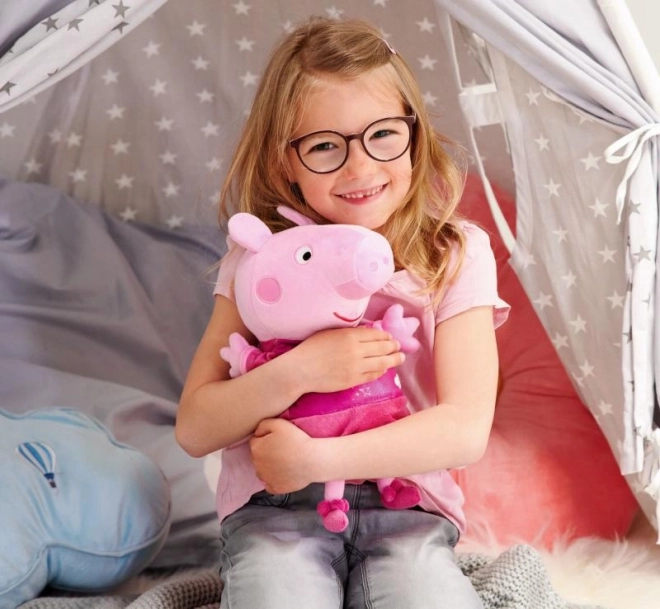 Peppa Pig 2v1 plišasti uspavanka, igranje + svetloba, roza, 25 cm