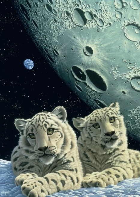 Sestavljanka brlog snežnih leopardov 2000 koščkov GRAFIKA