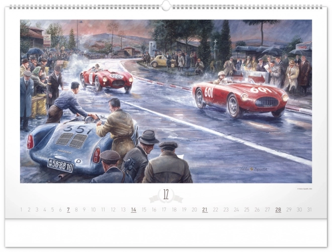 NOTIQUE Stenski koledar Oldtimers – Václav Zapadlík 2025, 64 x 42 cm