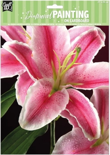 Diamantno slikanje na kartonu – lilija 21 × 29 cm