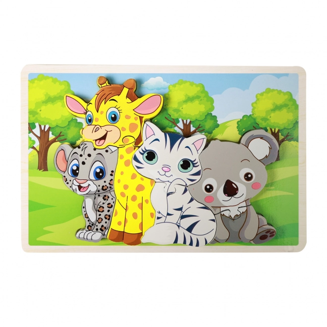 Lesene puzzle z živalicami – 8 delov