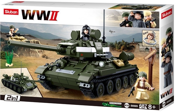 Sluban WWII M38-B0689 Sovjetski tank T-34/85 2v1