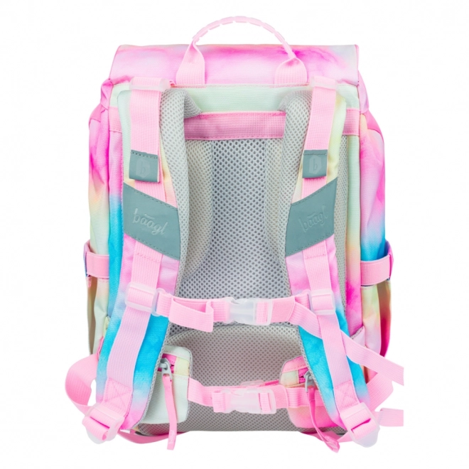 BAAGL SET 3 Airy Rainbow Unicorn: šolska torba, peresnica, vrečka