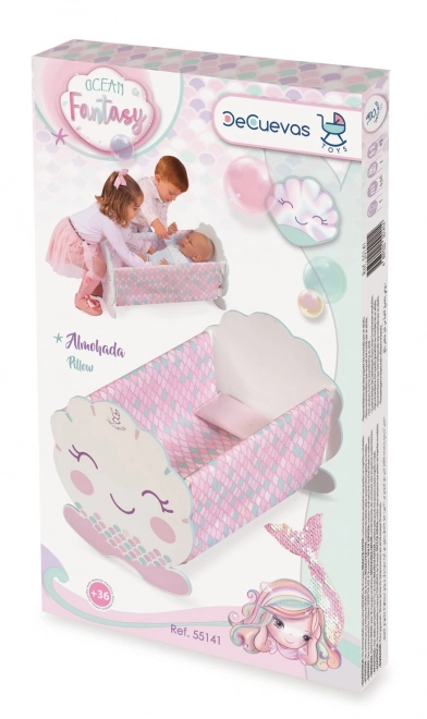 DeCuevas 55141 Lesena zibelka za punčke z dodatki Ocean Fantasy 2021
